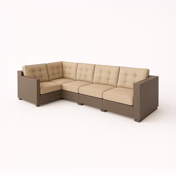 L Shaped Sectional Sofa with Armrest Cover
