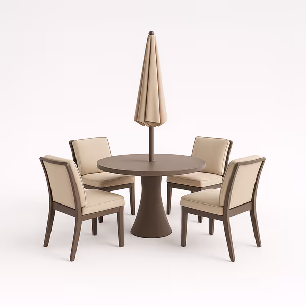 Custom Round Table Chair Set Cover with Umbrella Hole