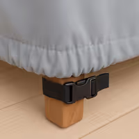 Elastic at Bottom + Push Clip to Secure Legs