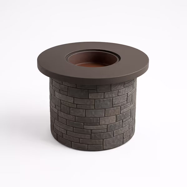 Round Stone Fire Column Cover