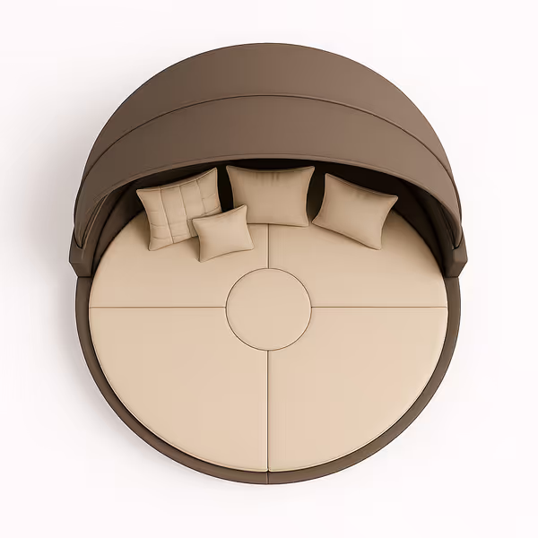 Round Outdoor Daybed with Canopy Cover