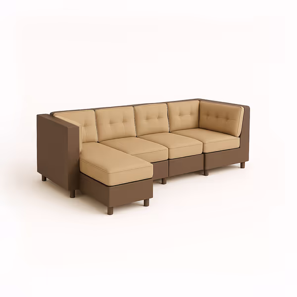 L Shaped Sectional Sofa with Ottoman Cover
