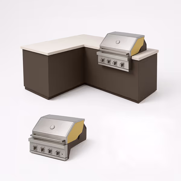 L Shaped Island Kitchen Cover - Right