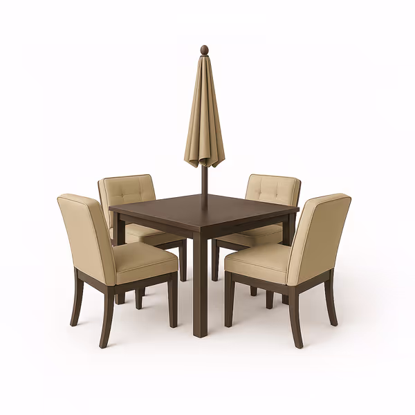 Custom Square/Rectangle Table Chair Set Cover with Umbrella Hole