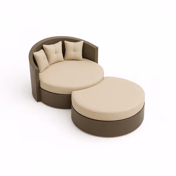 Modular Outdoor Daybed with Ottoman Cover