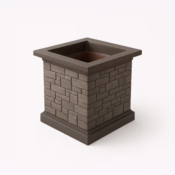 Square Stone Fire Column Cover